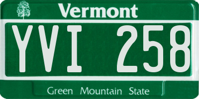 VT license plate YVI258