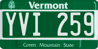VT license plate YVI259
