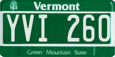 VT license plate YVI260
