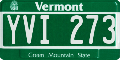 VT license plate YVI273