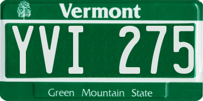 VT license plate YVI275