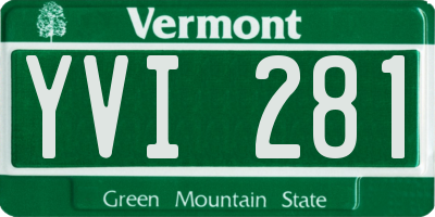 VT license plate YVI281
