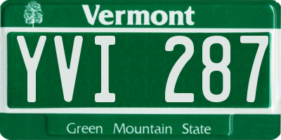 VT license plate YVI287
