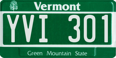 VT license plate YVI301