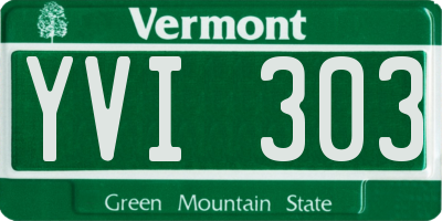 VT license plate YVI303