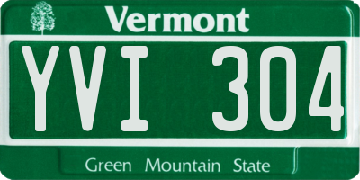 VT license plate YVI304