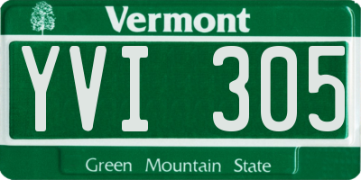 VT license plate YVI305