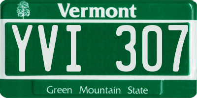 VT license plate YVI307