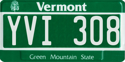 VT license plate YVI308