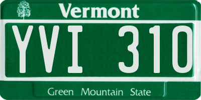 VT license plate YVI310