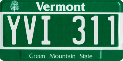 VT license plate YVI311