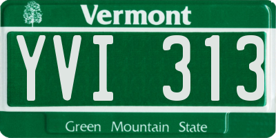 VT license plate YVI313