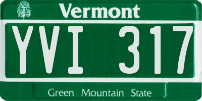 VT license plate YVI317