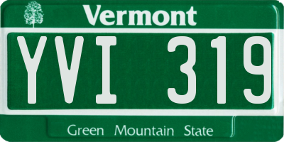 VT license plate YVI319