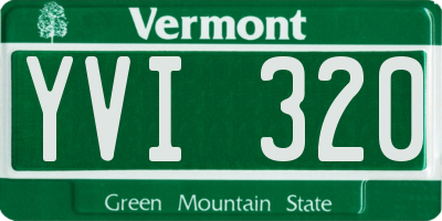 VT license plate YVI320