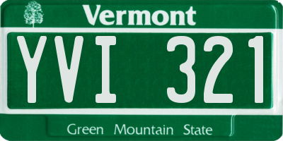 VT license plate YVI321