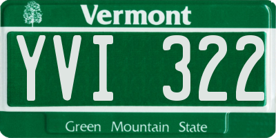 VT license plate YVI322