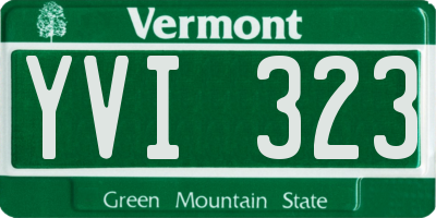 VT license plate YVI323