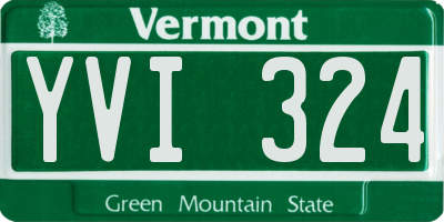 VT license plate YVI324