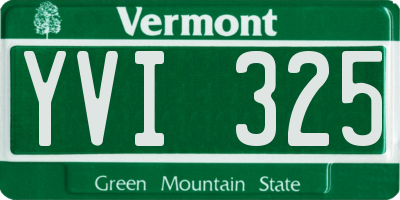VT license plate YVI325