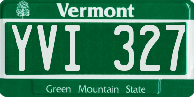 VT license plate YVI327