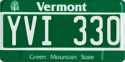 VT license plate YVI330