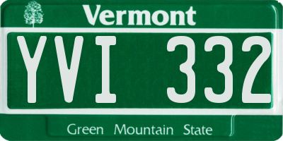 VT license plate YVI332