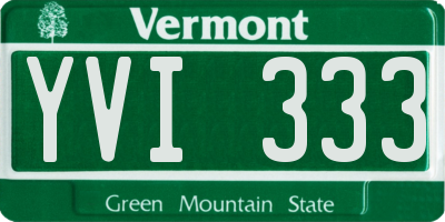 VT license plate YVI333