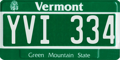 VT license plate YVI334