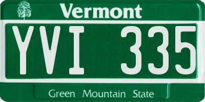 VT license plate YVI335