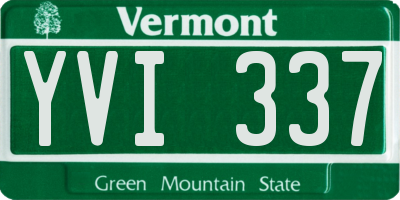VT license plate YVI337