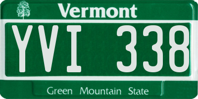 VT license plate YVI338