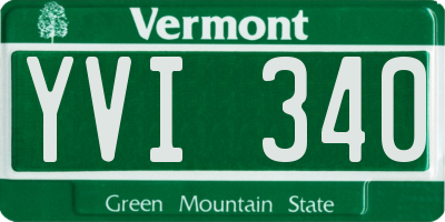 VT license plate YVI340
