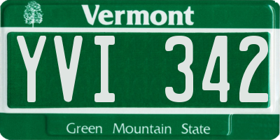 VT license plate YVI342
