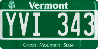 VT license plate YVI343