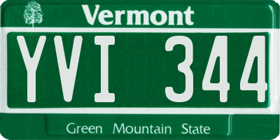 VT license plate YVI344