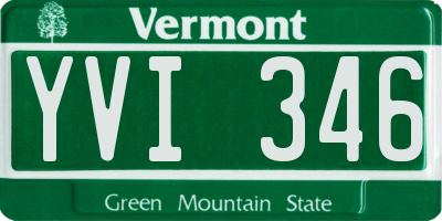 VT license plate YVI346