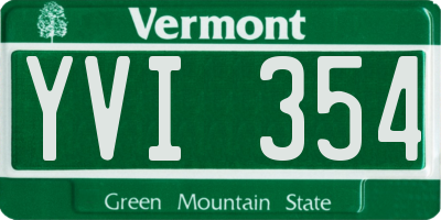 VT license plate YVI354