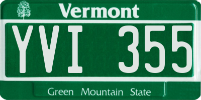 VT license plate YVI355