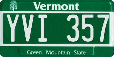VT license plate YVI357