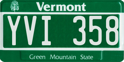 VT license plate YVI358