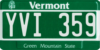 VT license plate YVI359