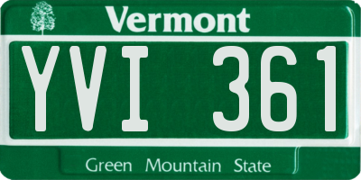 VT license plate YVI361