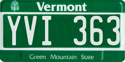 VT license plate YVI363