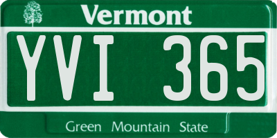 VT license plate YVI365
