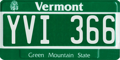 VT license plate YVI366