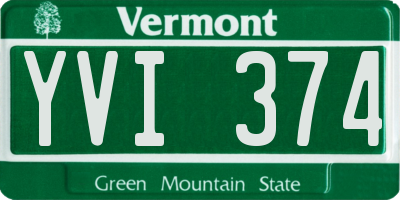 VT license plate YVI374