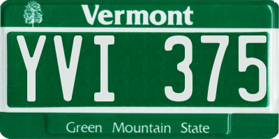VT license plate YVI375