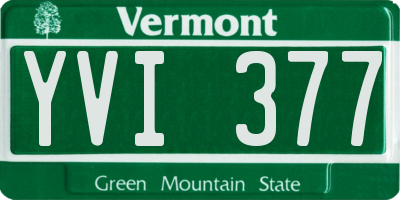 VT license plate YVI377