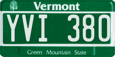 VT license plate YVI380